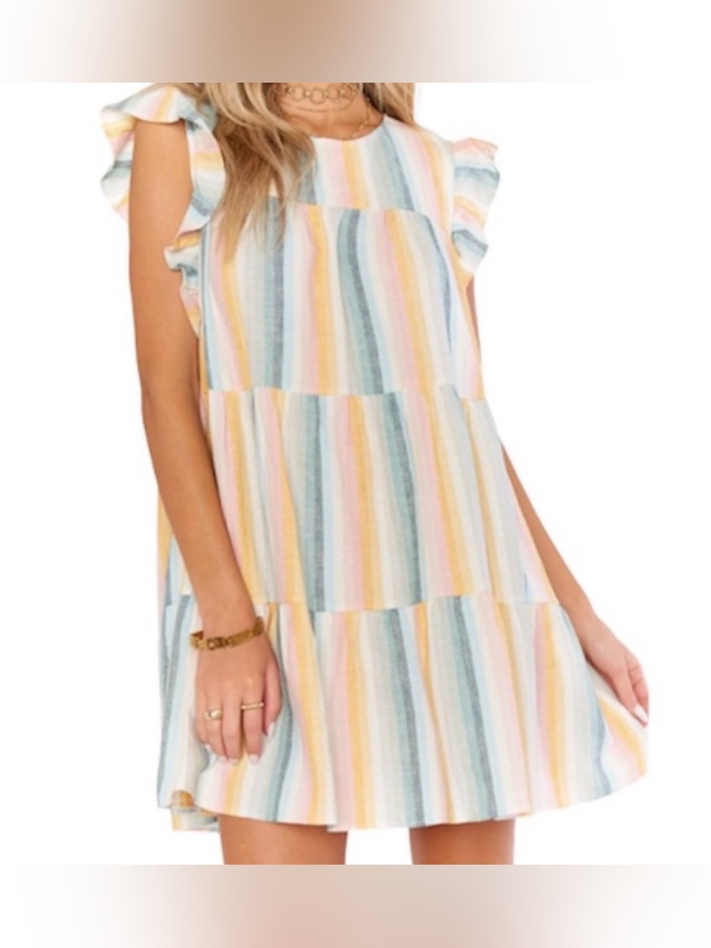Show Me Your MuMu Daydream Mini Dress in Sunset Stripe